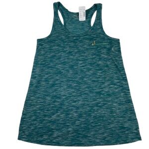 NWT Small Maurices Teal & White Racerback Tank Soft Lightweight Golden Zipper